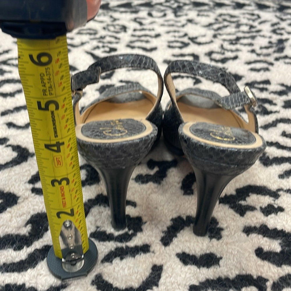 Cole Haan, 7, gray snake skin embossed leather peep toe sling back heel orig 260 - Picture 7 of 7